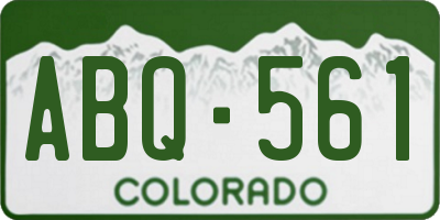 CO license plate ABQ561