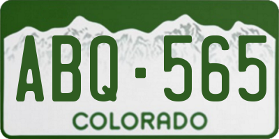 CO license plate ABQ565