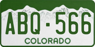 CO license plate ABQ566