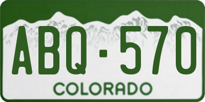 CO license plate ABQ570