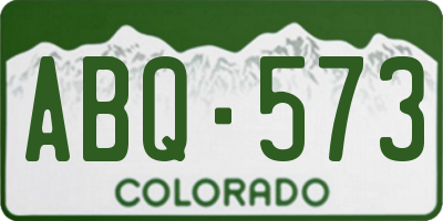 CO license plate ABQ573