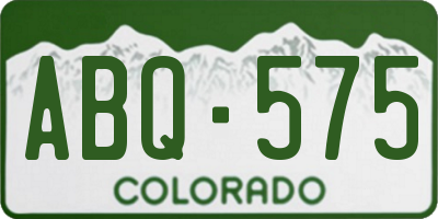 CO license plate ABQ575