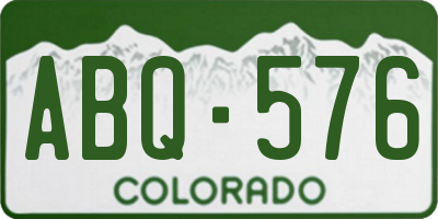 CO license plate ABQ576