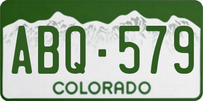 CO license plate ABQ579
