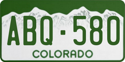 CO license plate ABQ580