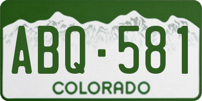 CO license plate ABQ581