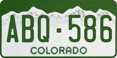 CO license plate ABQ586