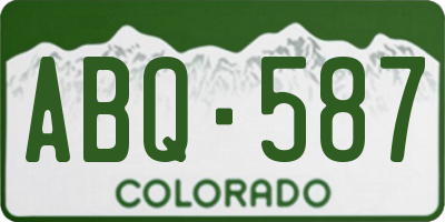 CO license plate ABQ587
