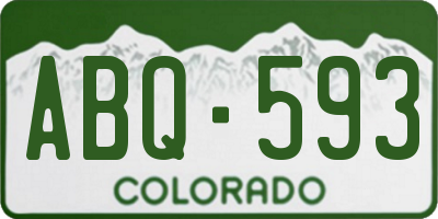 CO license plate ABQ593