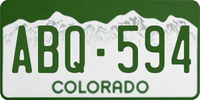 CO license plate ABQ594