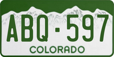 CO license plate ABQ597