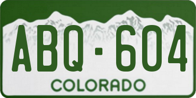 CO license plate ABQ604