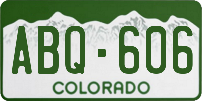 CO license plate ABQ606