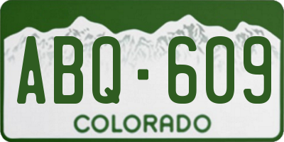 CO license plate ABQ609