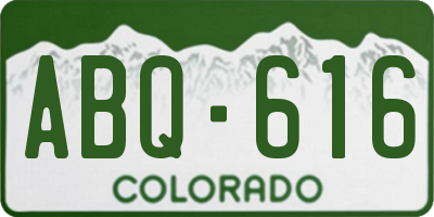 CO license plate ABQ616
