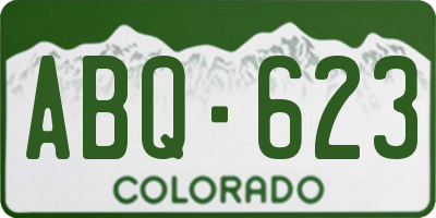 CO license plate ABQ623