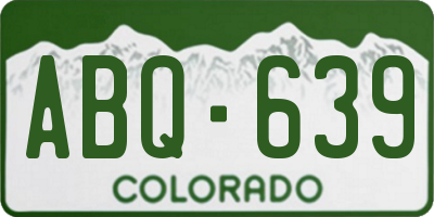 CO license plate ABQ639