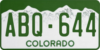 CO license plate ABQ644