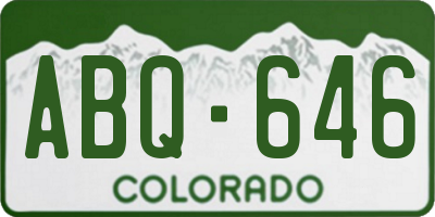 CO license plate ABQ646