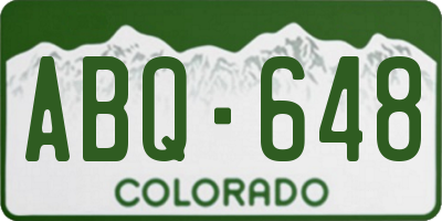CO license plate ABQ648