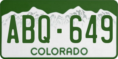 CO license plate ABQ649