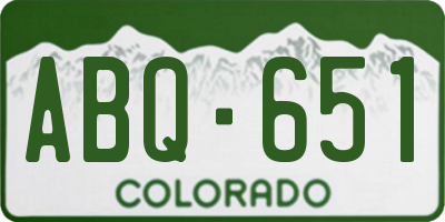 CO license plate ABQ651