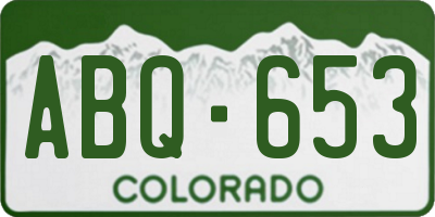 CO license plate ABQ653