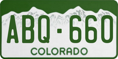 CO license plate ABQ660