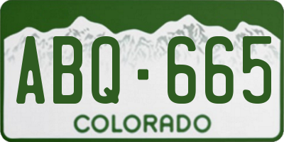 CO license plate ABQ665