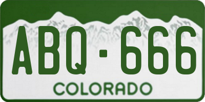 CO license plate ABQ666