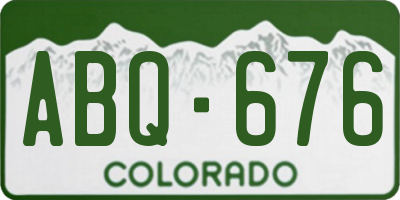 CO license plate ABQ676