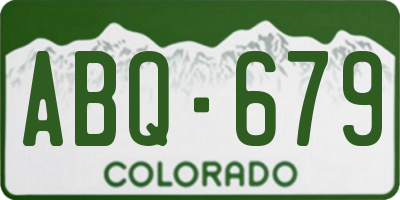 CO license plate ABQ679