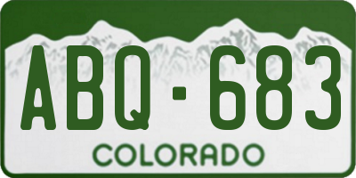 CO license plate ABQ683