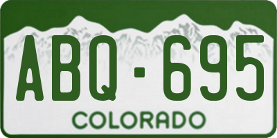 CO license plate ABQ695