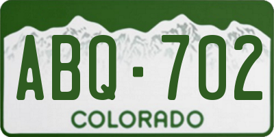 CO license plate ABQ702