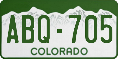 CO license plate ABQ705