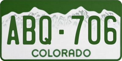 CO license plate ABQ706