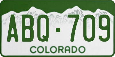 CO license plate ABQ709