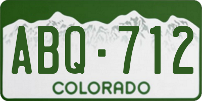 CO license plate ABQ712
