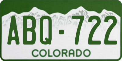 CO license plate ABQ722