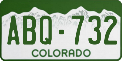 CO license plate ABQ732