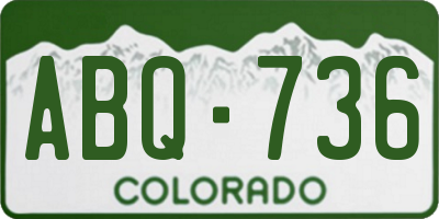 CO license plate ABQ736