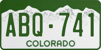 CO license plate ABQ741