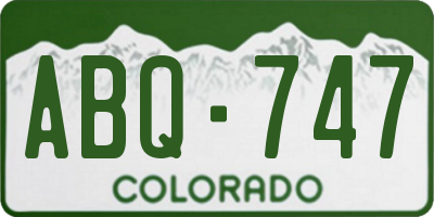 CO license plate ABQ747