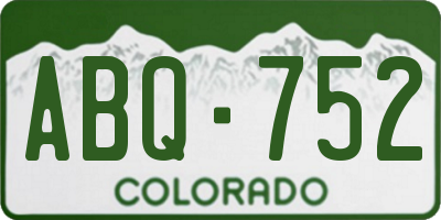 CO license plate ABQ752