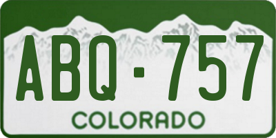 CO license plate ABQ757