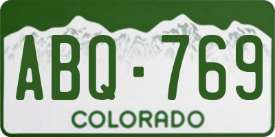 CO license plate ABQ769
