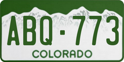 CO license plate ABQ773