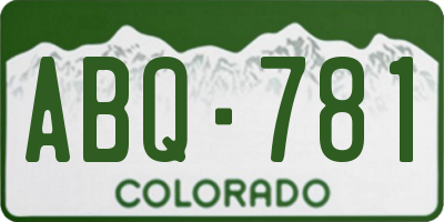 CO license plate ABQ781