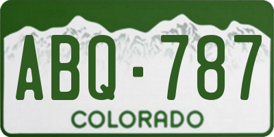 CO license plate ABQ787